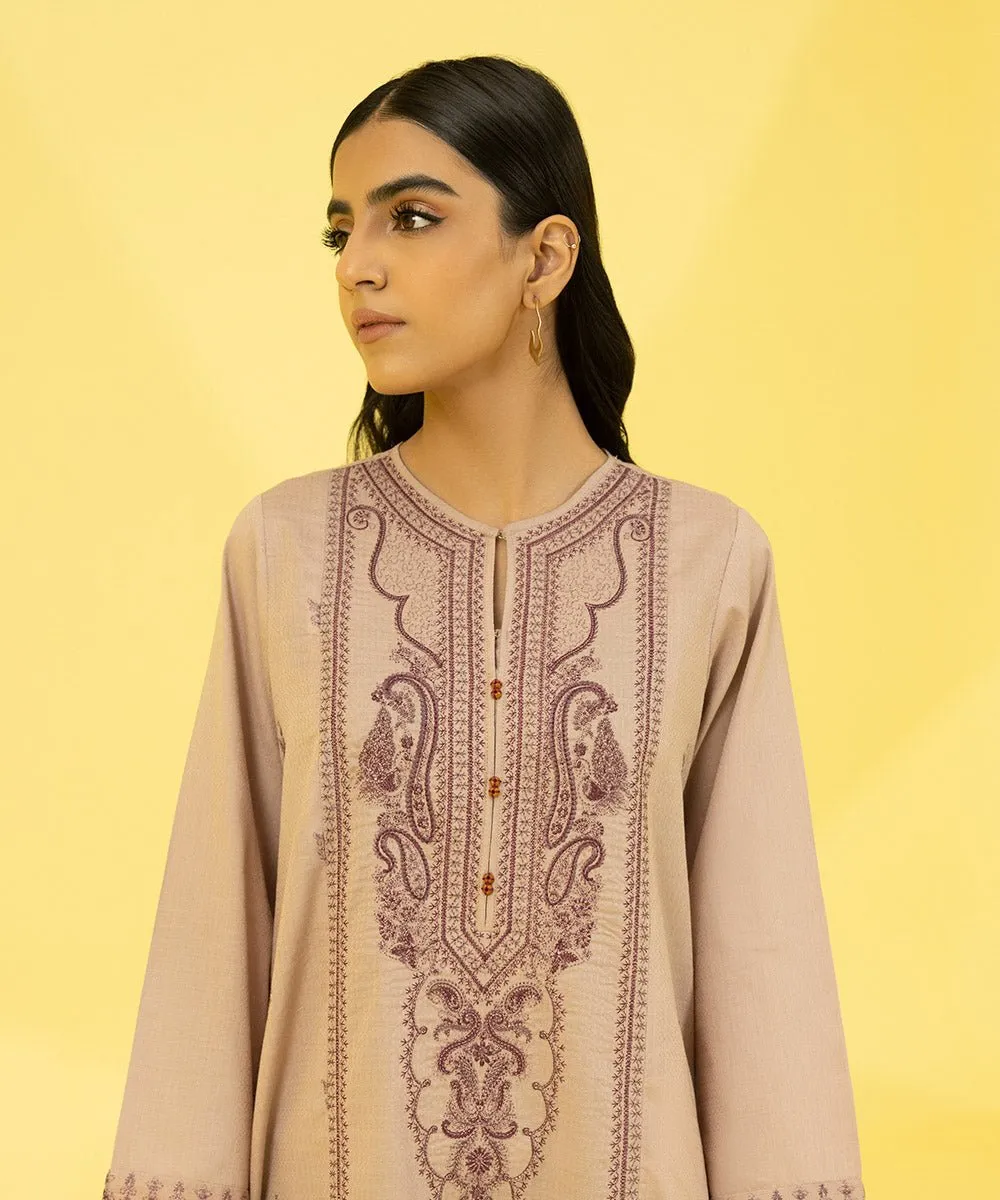 2 Piece - Embroidered Dobby Suit