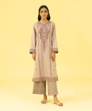 2 Piece - Embroidered Dobby Suit