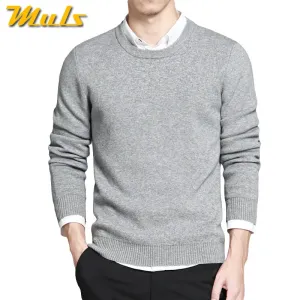 5XL Mens Pullover Sweaters 2018 Spring New Cotton O Neck Sweater jumpers Winter Autumn Male Knitwear Blue Gray Black Green Red