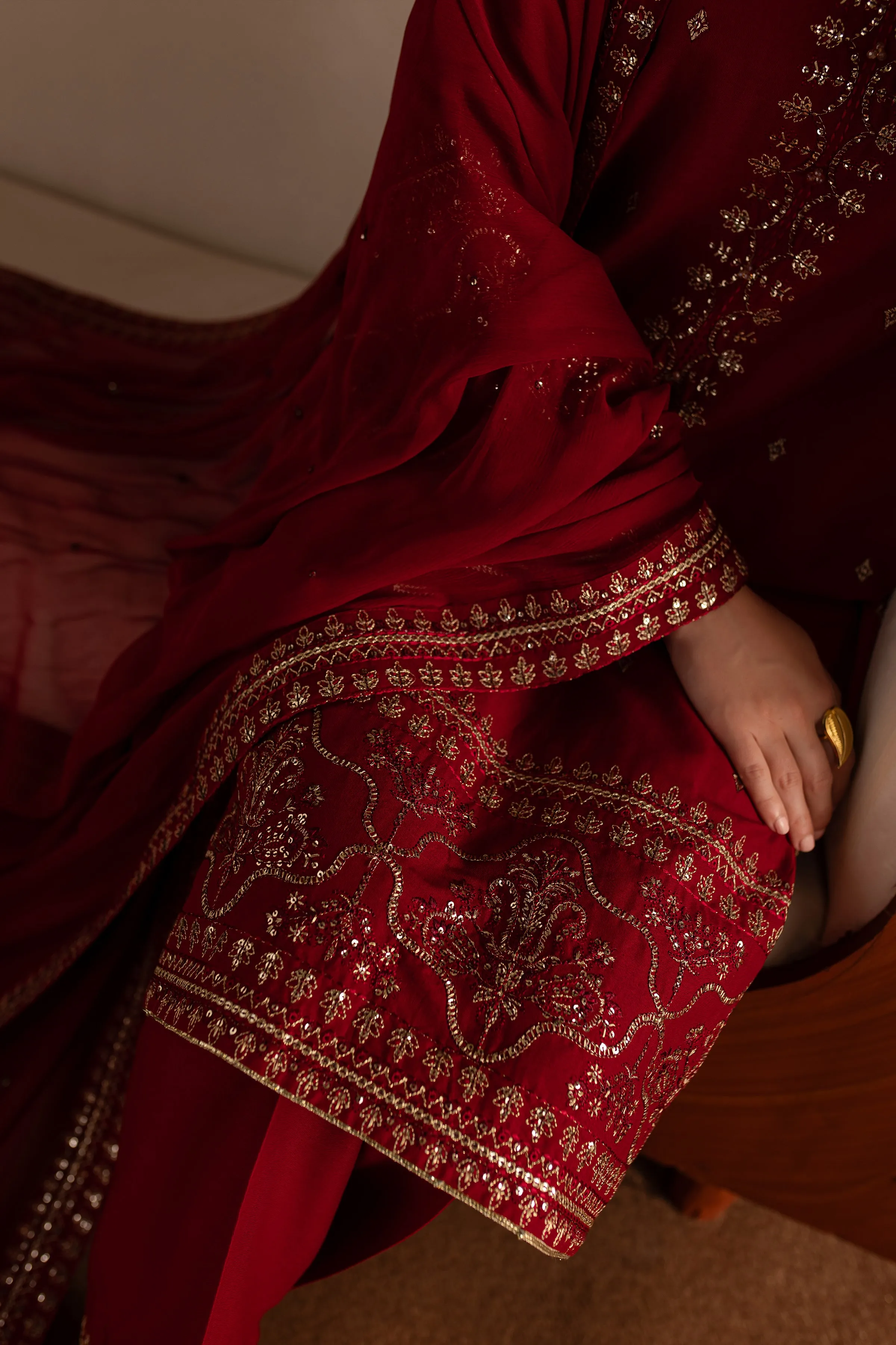 Abeera 3Pc - Embroidered Khaddar Dress