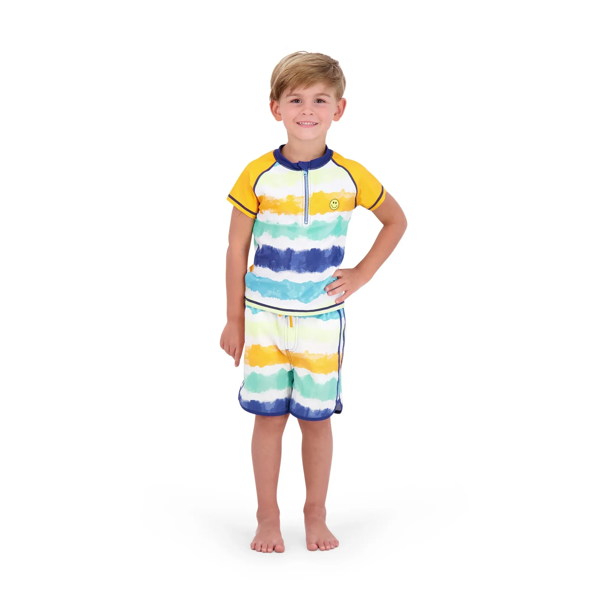 Andy & Evan Boys Tie-Dye Stripe 2pc Rashguard Set