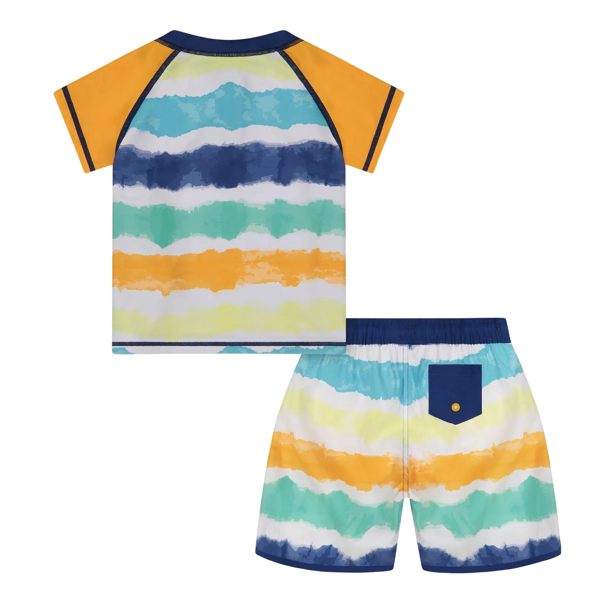 Andy & Evan Boys Tie-Dye Stripe 2pc Rashguard Set