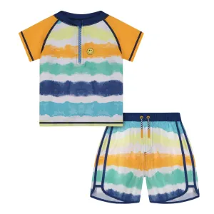 Andy & Evan Boys Tie-Dye Stripe 2pc Rashguard Set