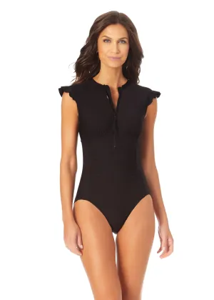 Anne Cole Flutter Zip One Piece