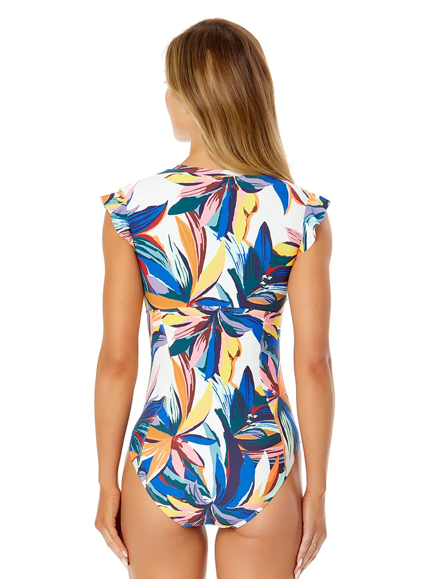 Anne Cole Zip Front One Piece Swimsuit
