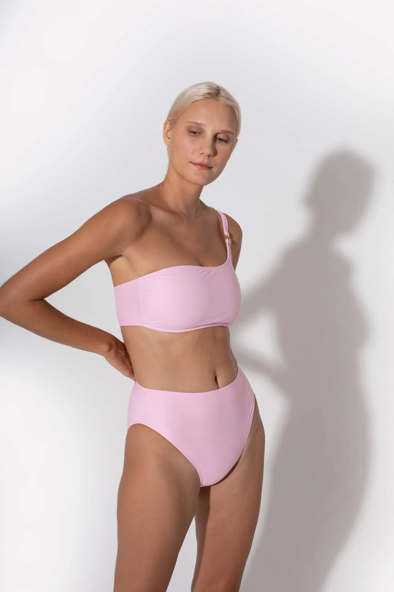 Annie One Shoulder Bandeau Top Powder