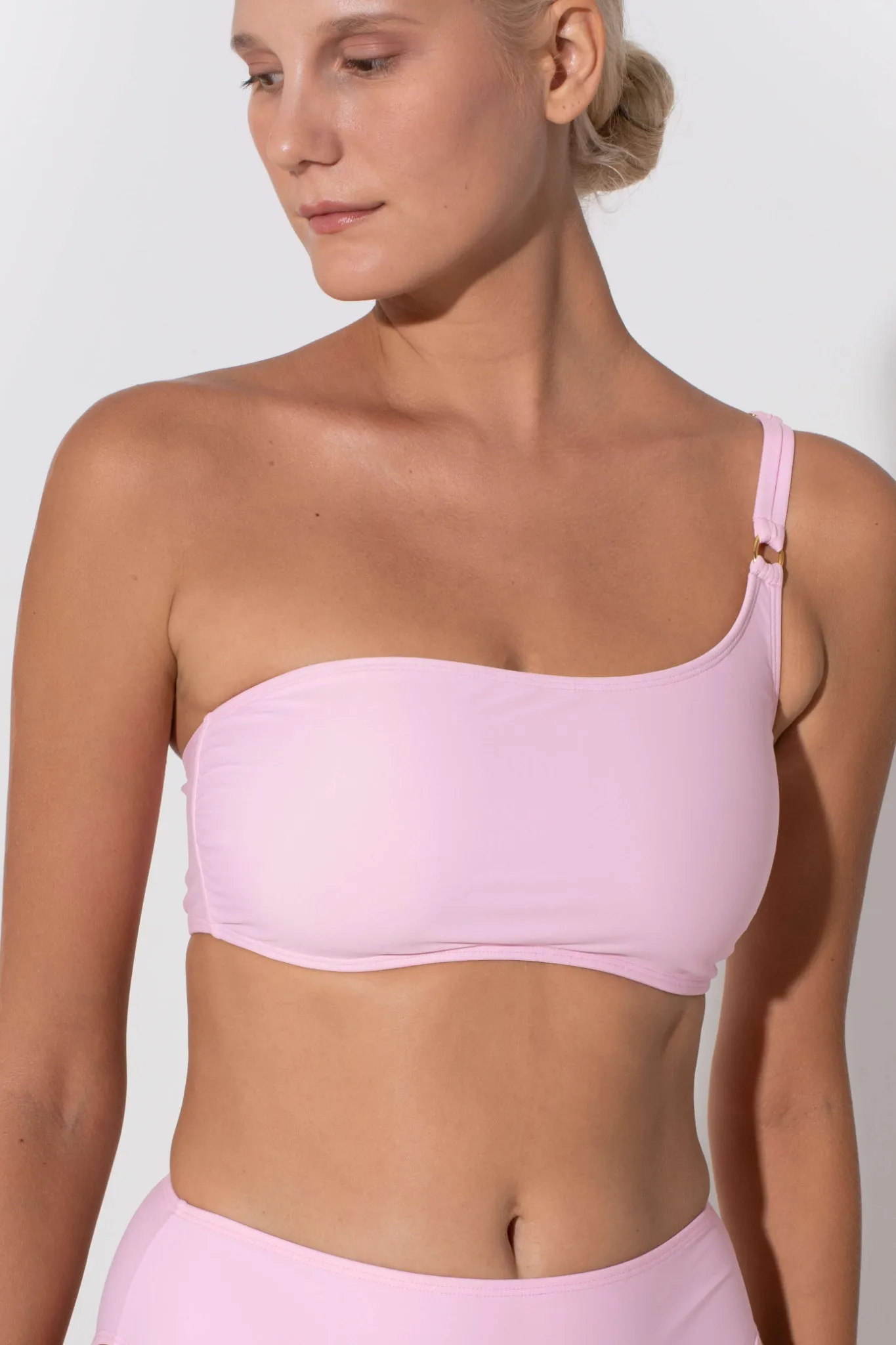 Annie One Shoulder Bandeau Top Powder