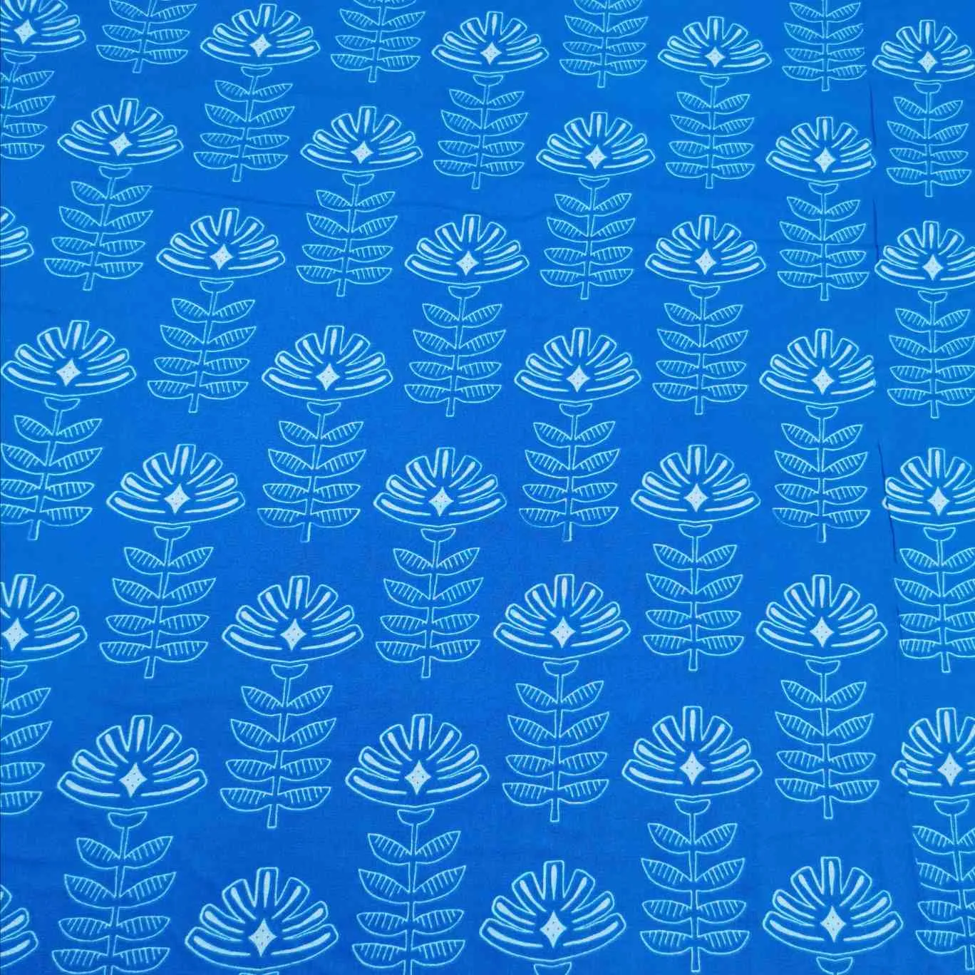 Art Gallery Rayon, Etched Blooms in Cobalt