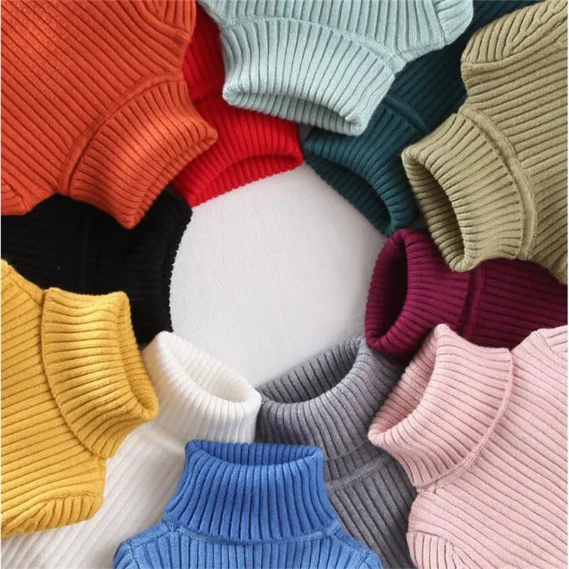 Baby Girls & Boys Winter Turtleneck Knitted Sweaters
