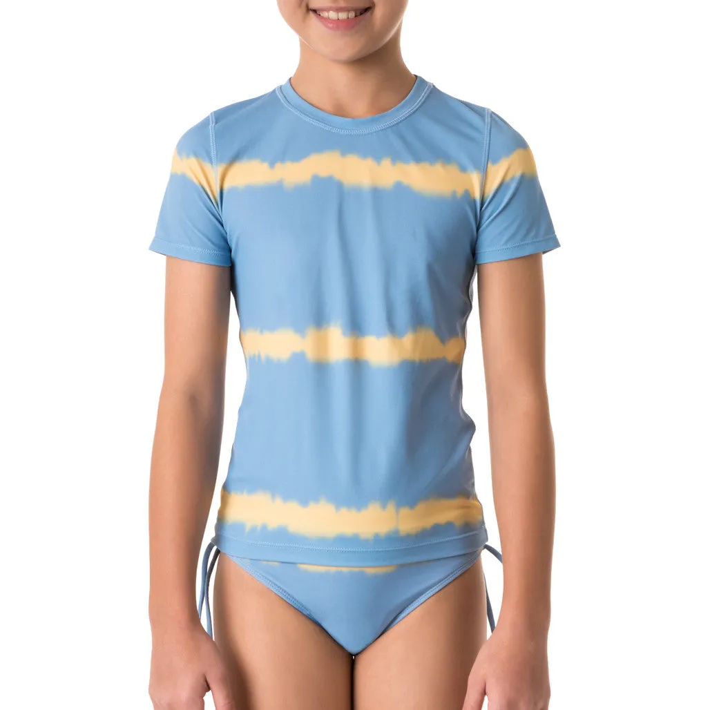 Barbados Girls Rash Shirt Set - Blue Yellow