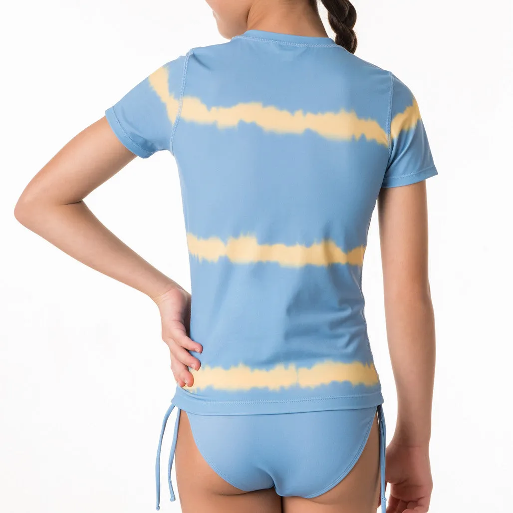 Barbados Girls Rash Shirt Set - Blue Yellow