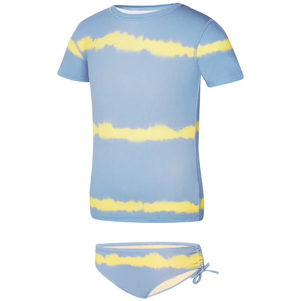 Barbados Girls Rash Shirt Set - Blue Yellow