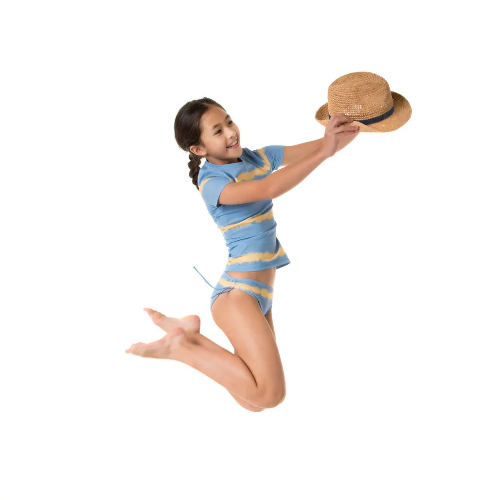 Barbados Girls Rash Shirt Set - Blue Yellow