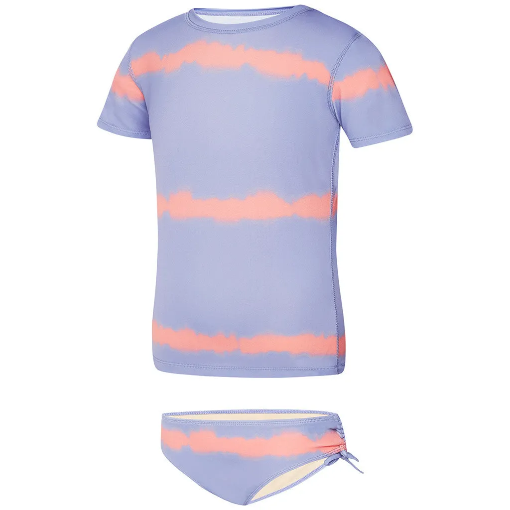 Barbados Girls Rash Shirt Set - Purple Coral