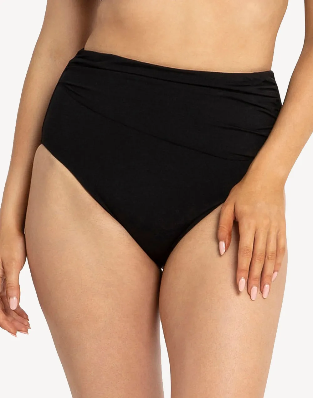 Basix Gathered High Waist Bikini Bottom