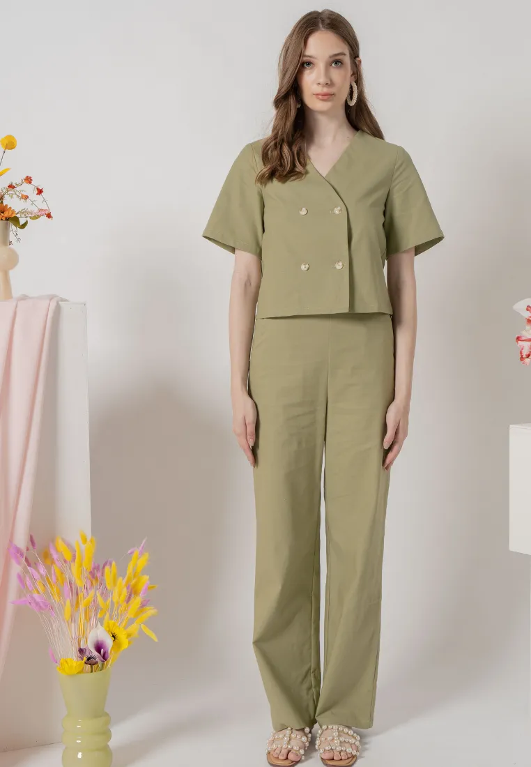 Berenice Wide Leg Culottes (Green)