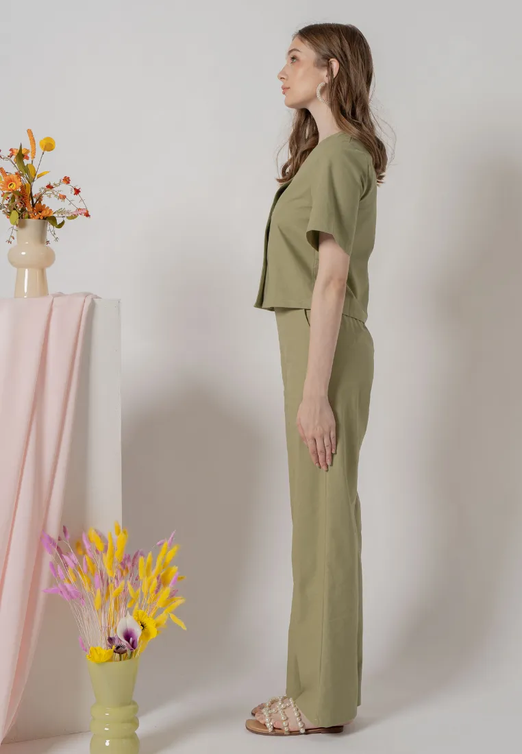Berenice Wide Leg Culottes (Green)