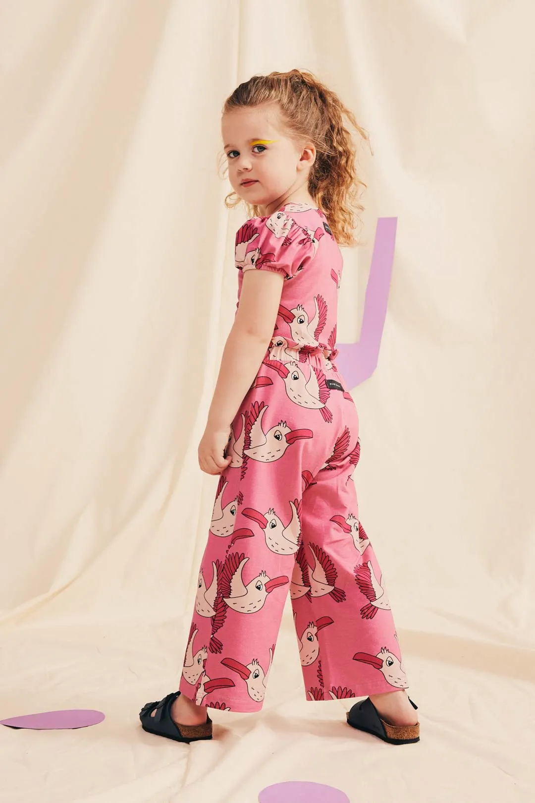 Birdie Pink Crop Top - LAST ONE 5-6 years