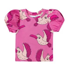 Birdie Pink Crop Top - LAST ONE 5-6 years