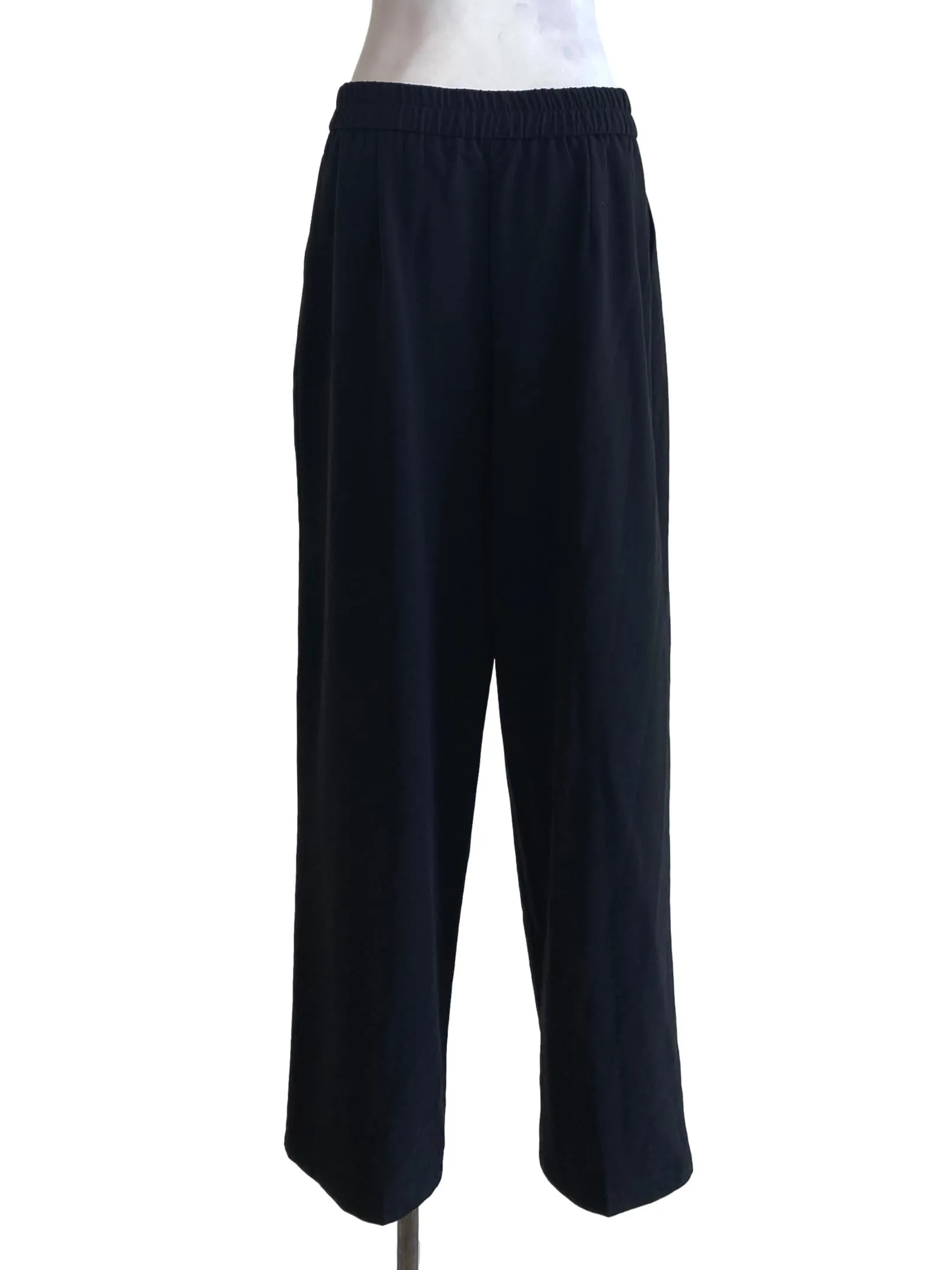 Black Double Button Wide Pants