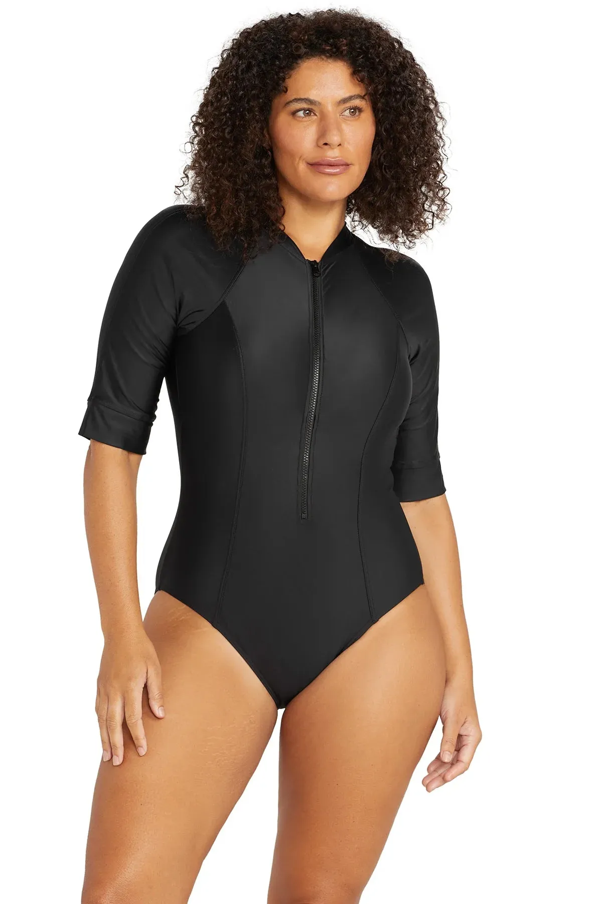 Black Hues Seurat Sun Safe One Piece Swimsuit