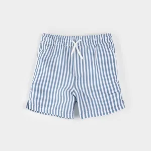 Blue Striped Swim Trunks