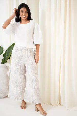 Burleigh Linen Culotte Pant | Silver