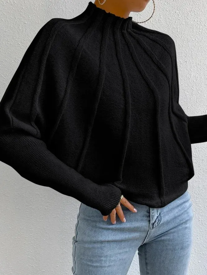Casual V-neck Knit Elastic White Basic Jumpers
