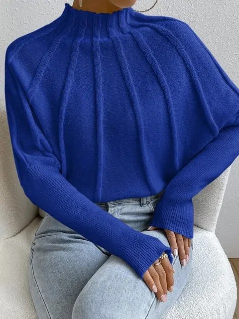 Casual V-neck Knit Elastic White Basic Jumpers