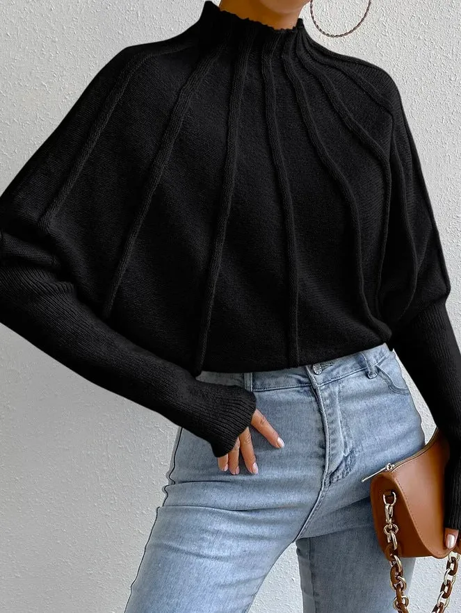 Casual V-neck Knit Elastic White Basic Jumpers