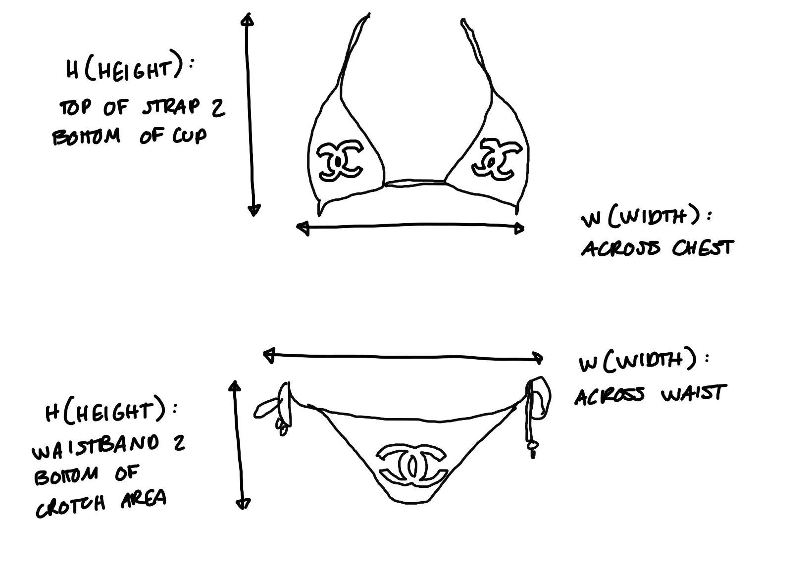 Chanel Pink High Waisted Logo Bikini