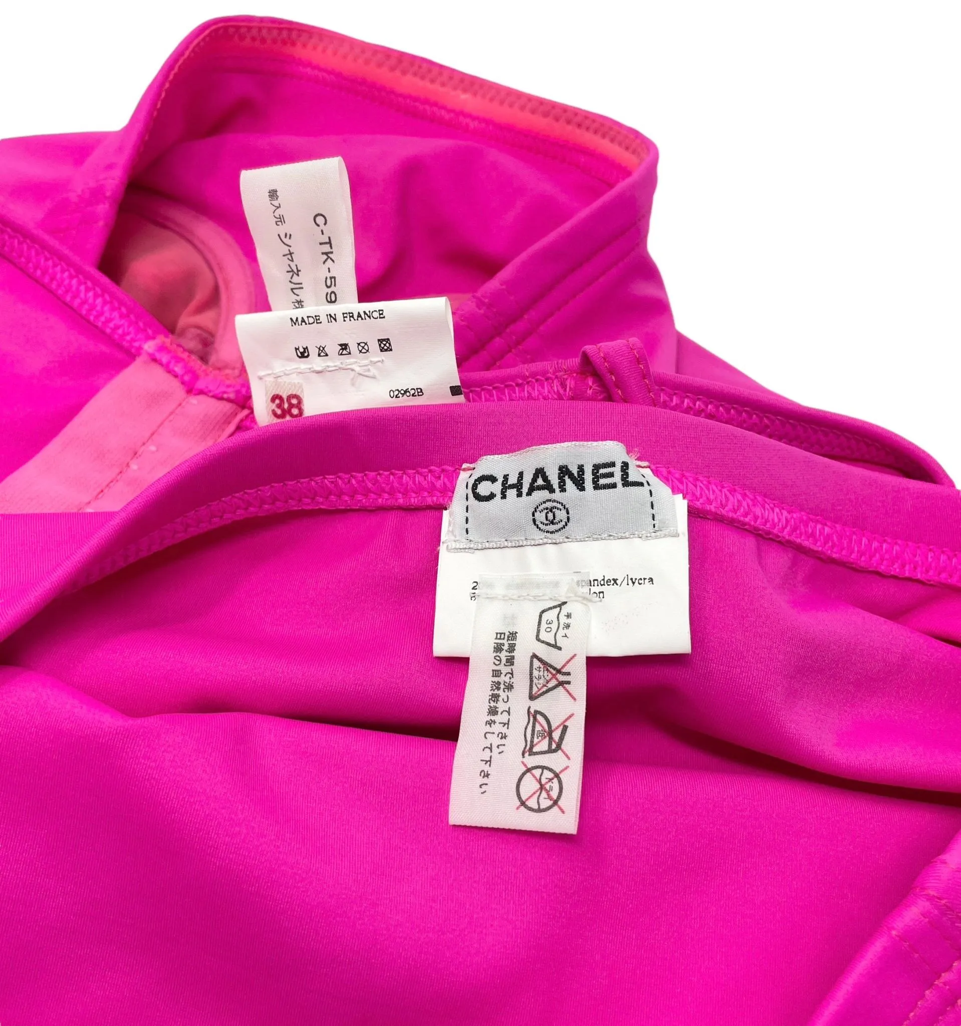 Chanel Pink High Waisted Logo Bikini