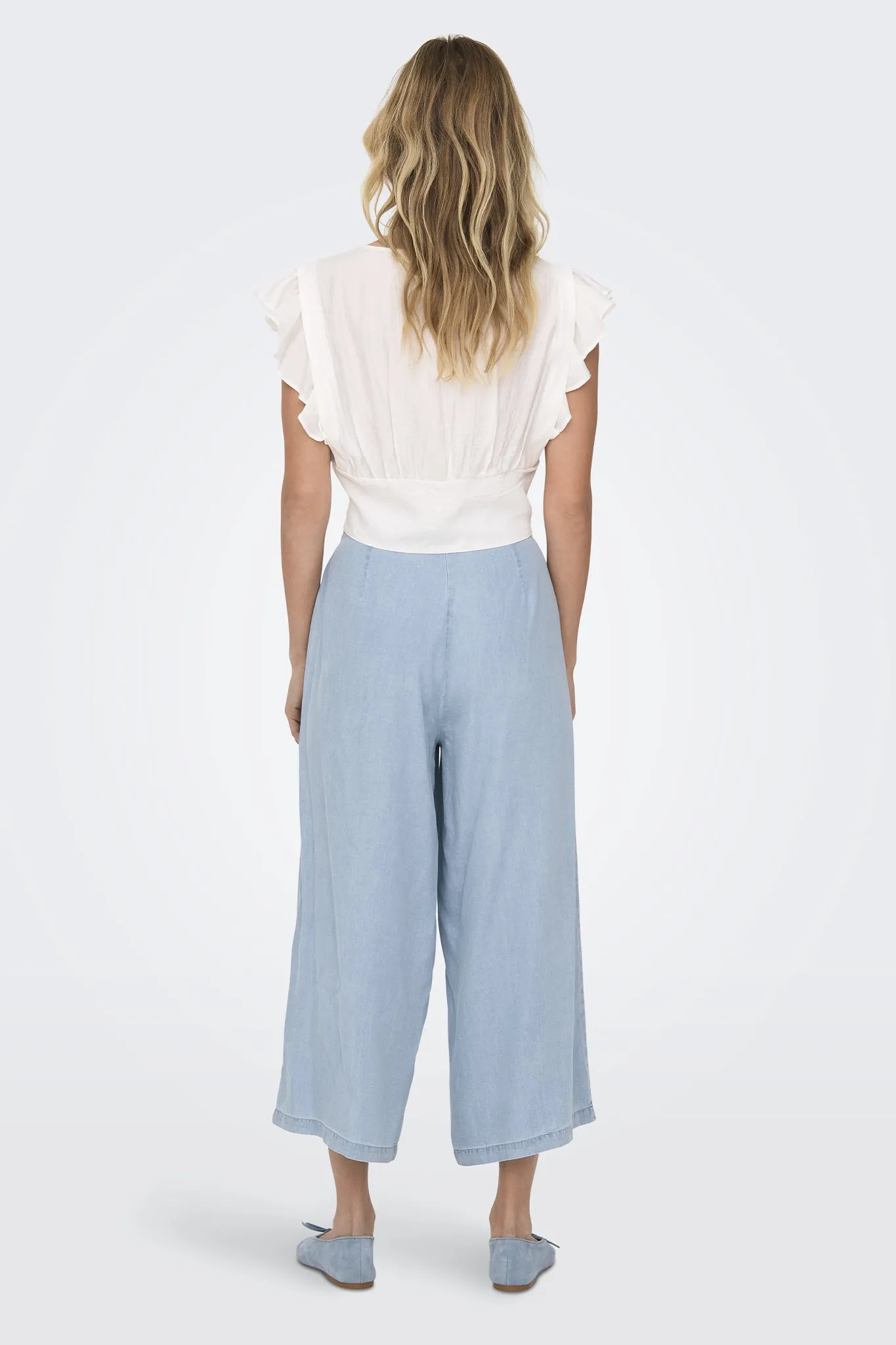 Charis Life Long Light Blue Denim Culottes