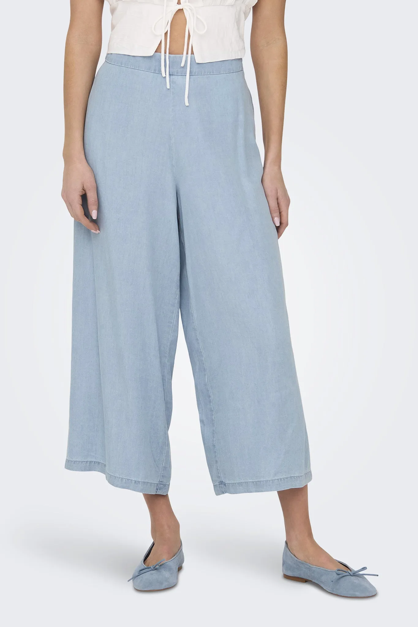Charis Life Long Light Blue Denim Culottes