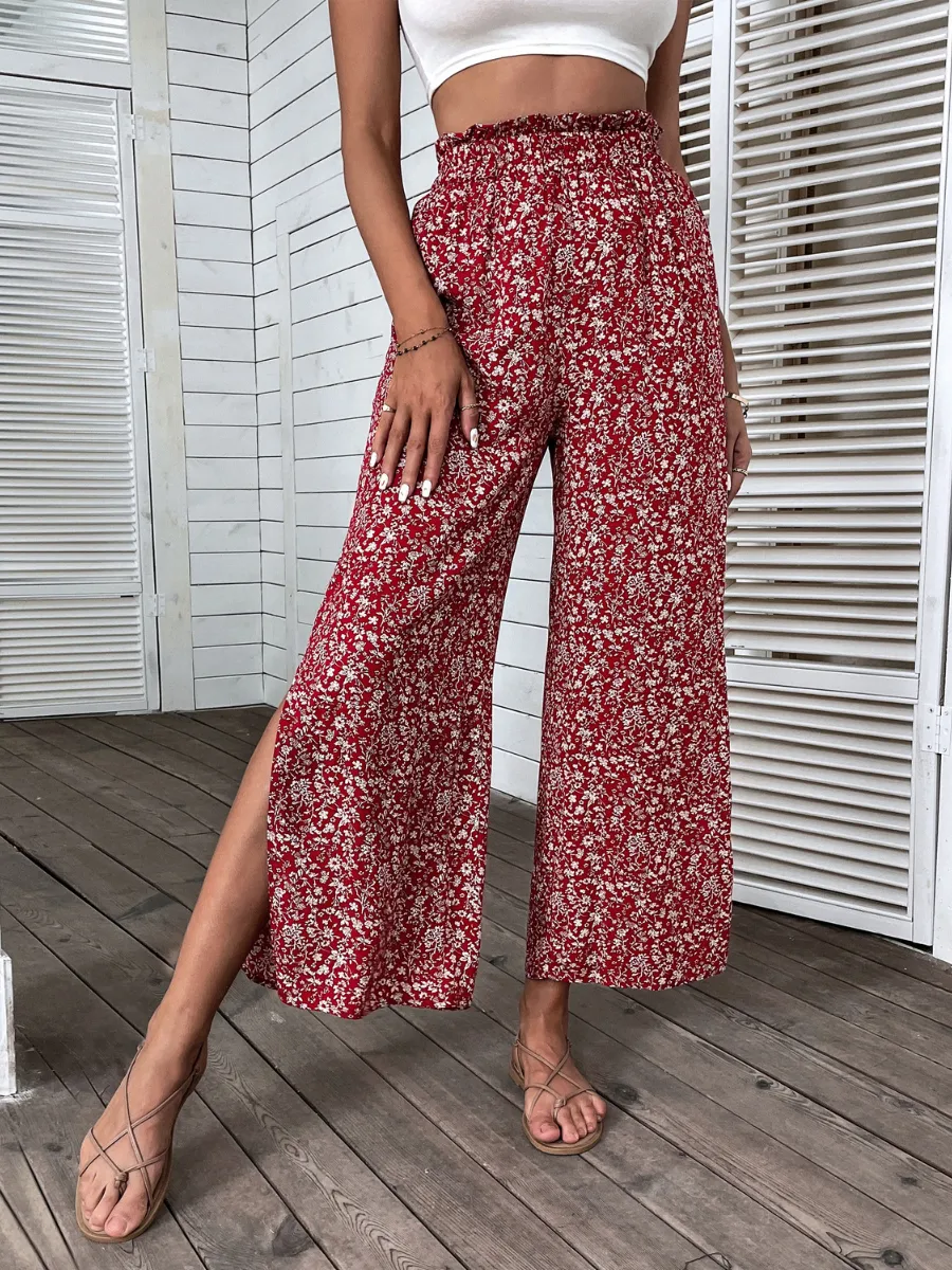 Chelo Culottes Pants - Red Print