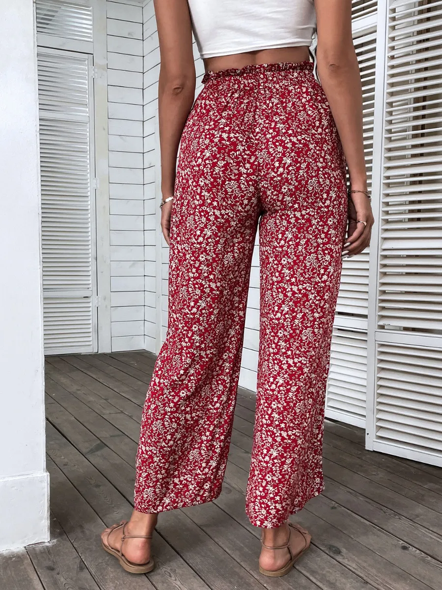 Chelo Culottes Pants - Red Print