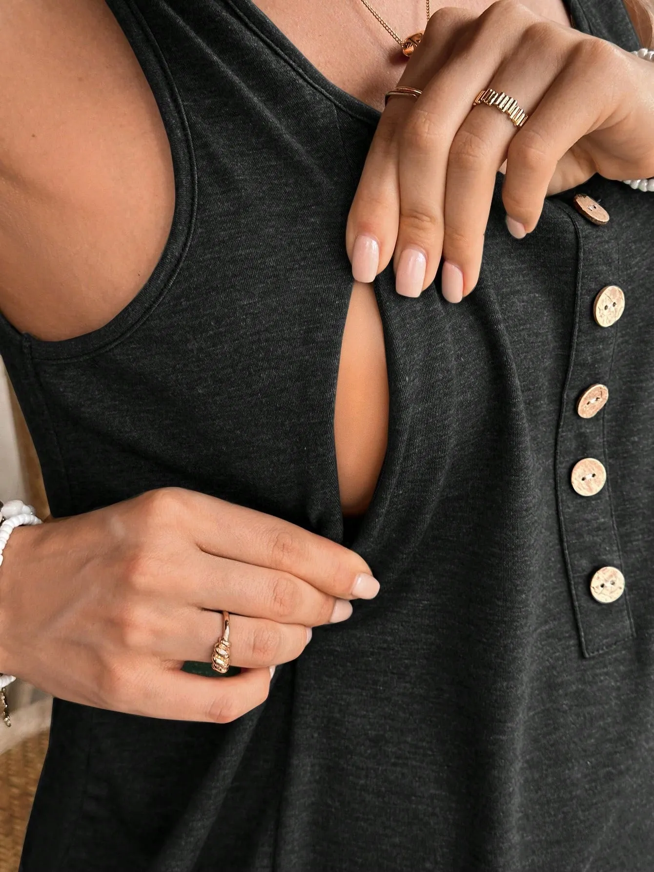 Cherry Vibes Blusa Sin Mangas para Maternidad en