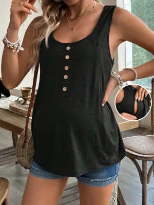 Cherry Vibes Blusa Sin Mangas para Maternidad en