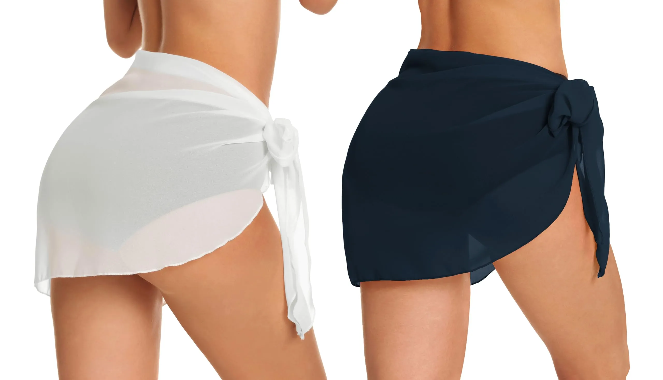 CHICGAL 2 Pieces Women Beach Sarong Bathing Suit Wrap Skirt Sheer Bikini Swimsuit Cover Ups for Swimwear
