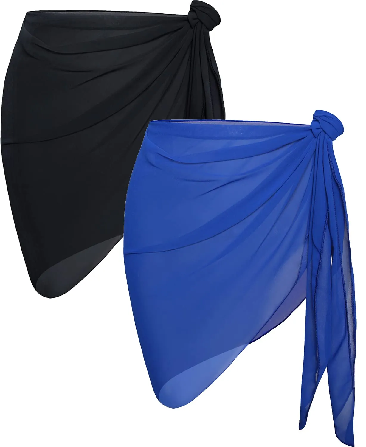 CHICGAL 2 Pieces Women Beach Sarong Bathing Suit Wrap Skirt Sheer Bikini Swimsuit Cover Ups for Swimwear