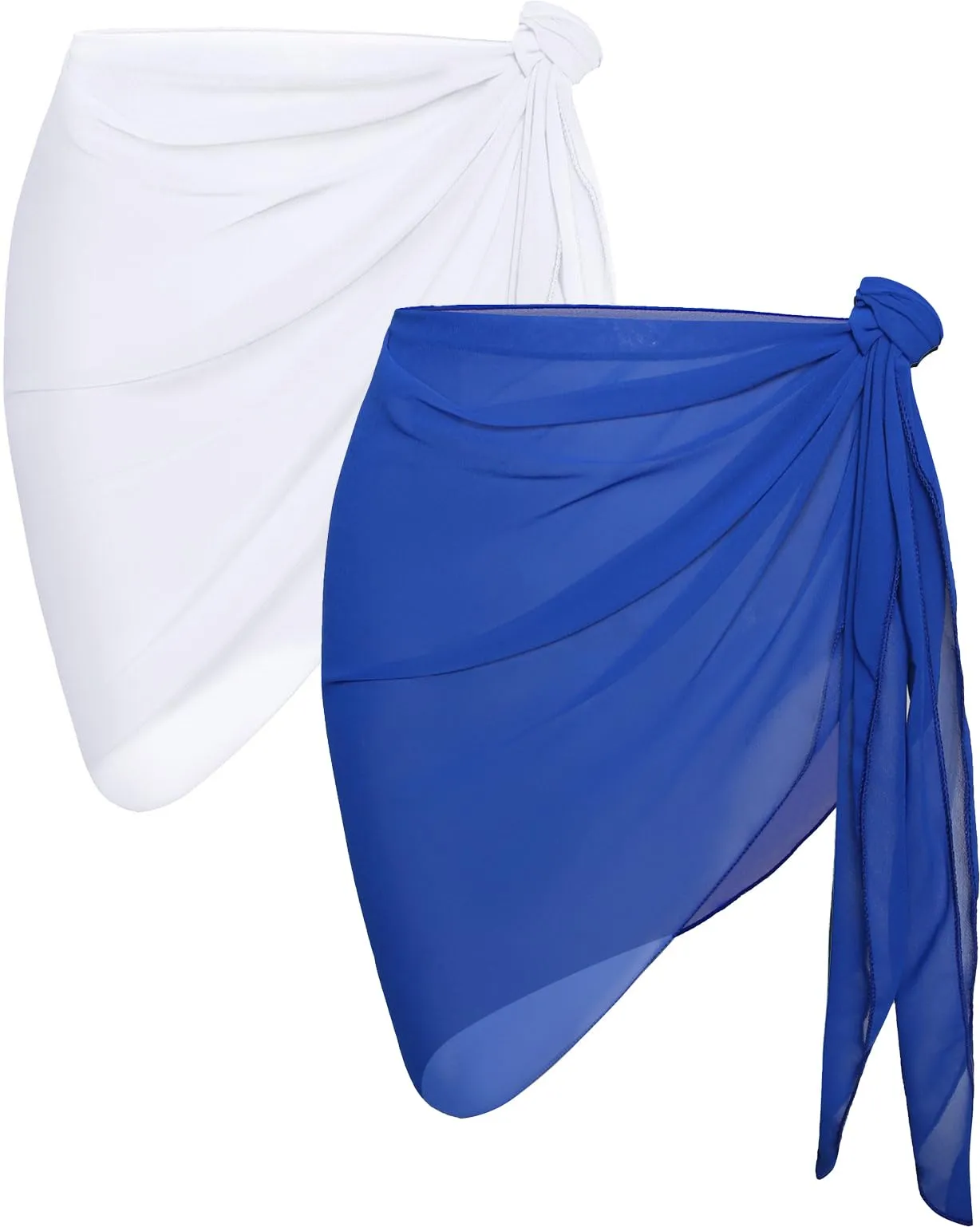CHICGAL 2 Pieces Women Beach Sarong Bathing Suit Wrap Skirt Sheer Bikini Swimsuit Cover Ups for Swimwear