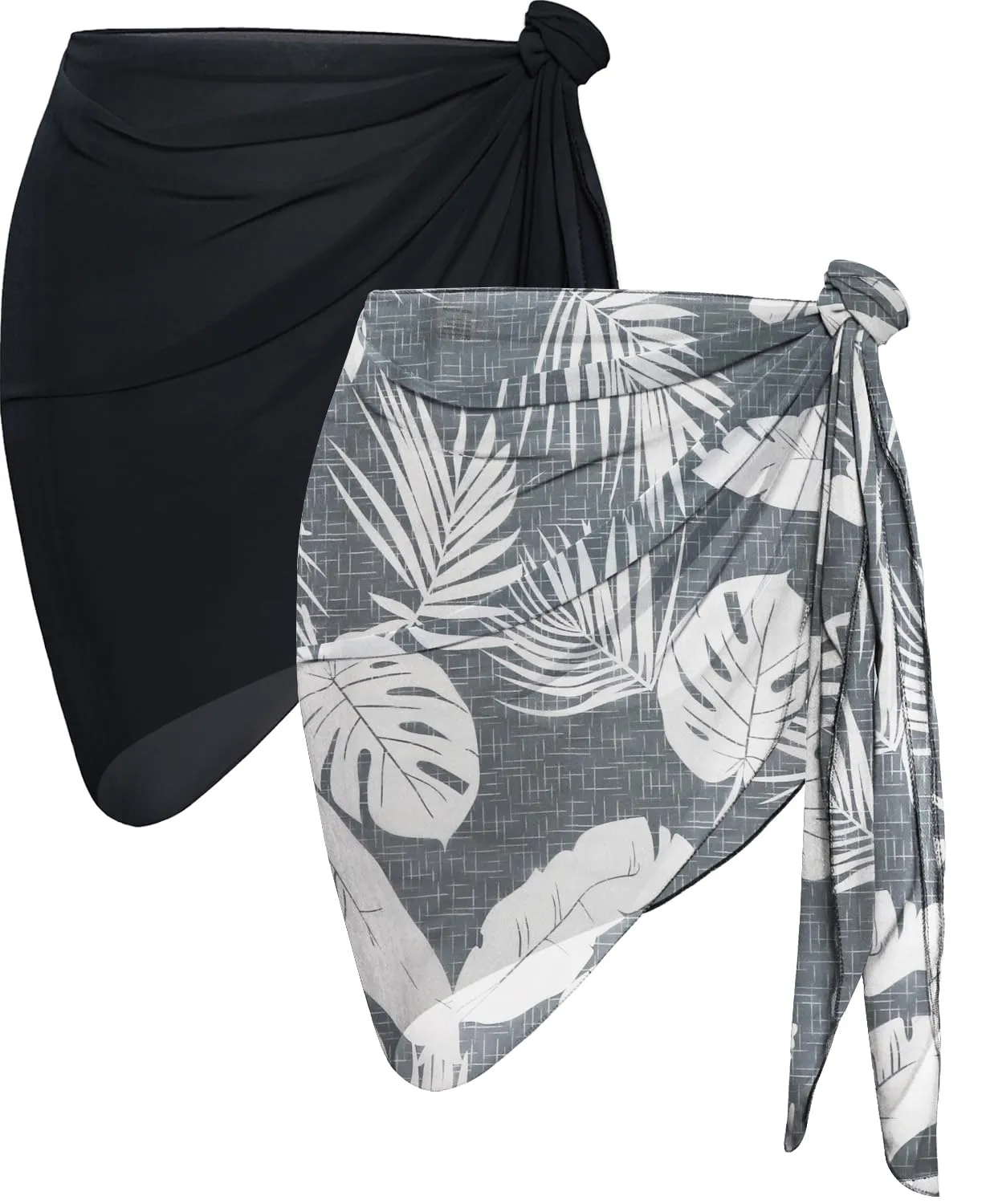 CHICGAL 2 Pieces Women Beach Sarong Bathing Suit Wrap Skirt Sheer Bikini Swimsuit Cover Ups for Swimwear