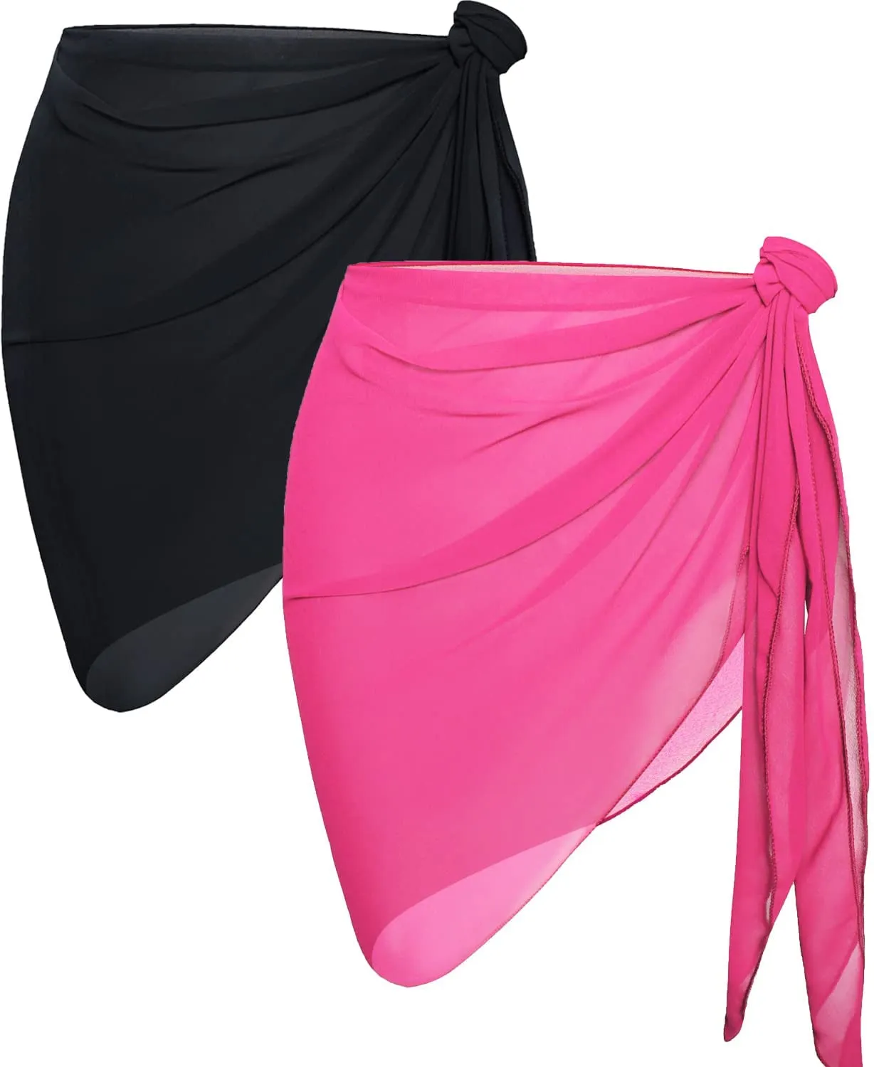 CHICGAL 2 Pieces Women Beach Sarong Bathing Suit Wrap Skirt Sheer Bikini Swimsuit Cover Ups for Swimwear