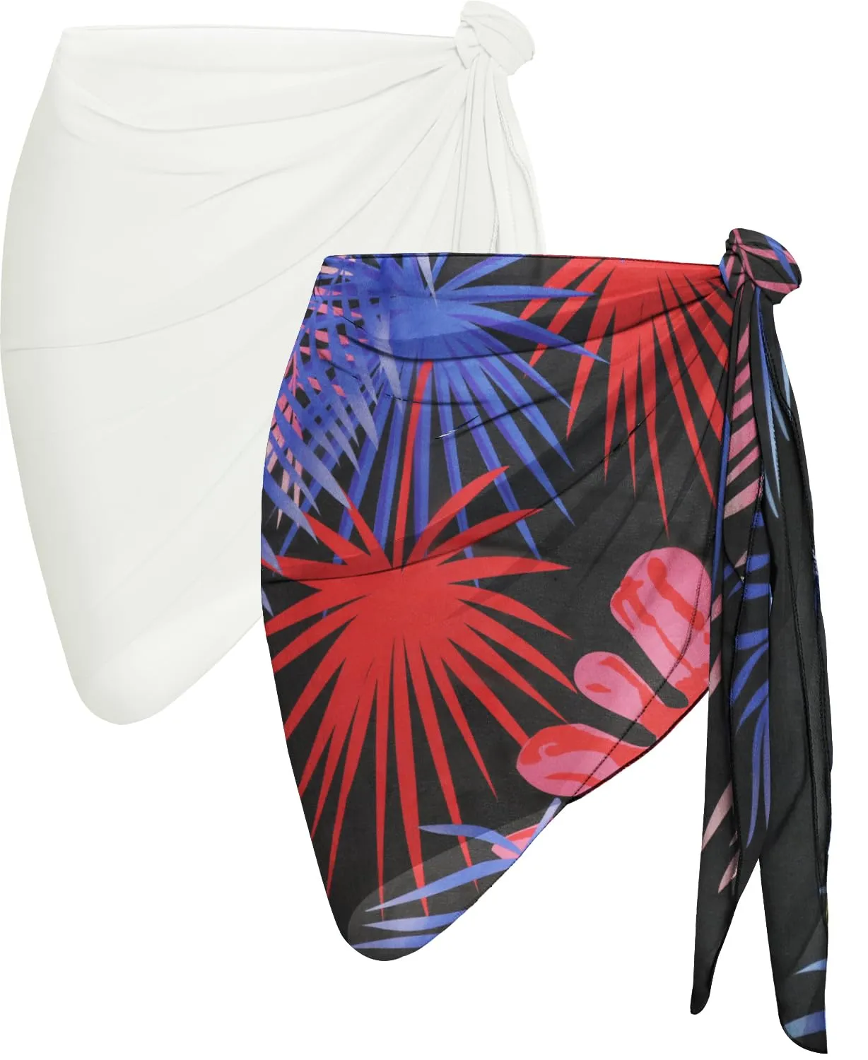 CHICGAL 2 Pieces Women Beach Sarong Bathing Suit Wrap Skirt Sheer Bikini Swimsuit Cover Ups for Swimwear