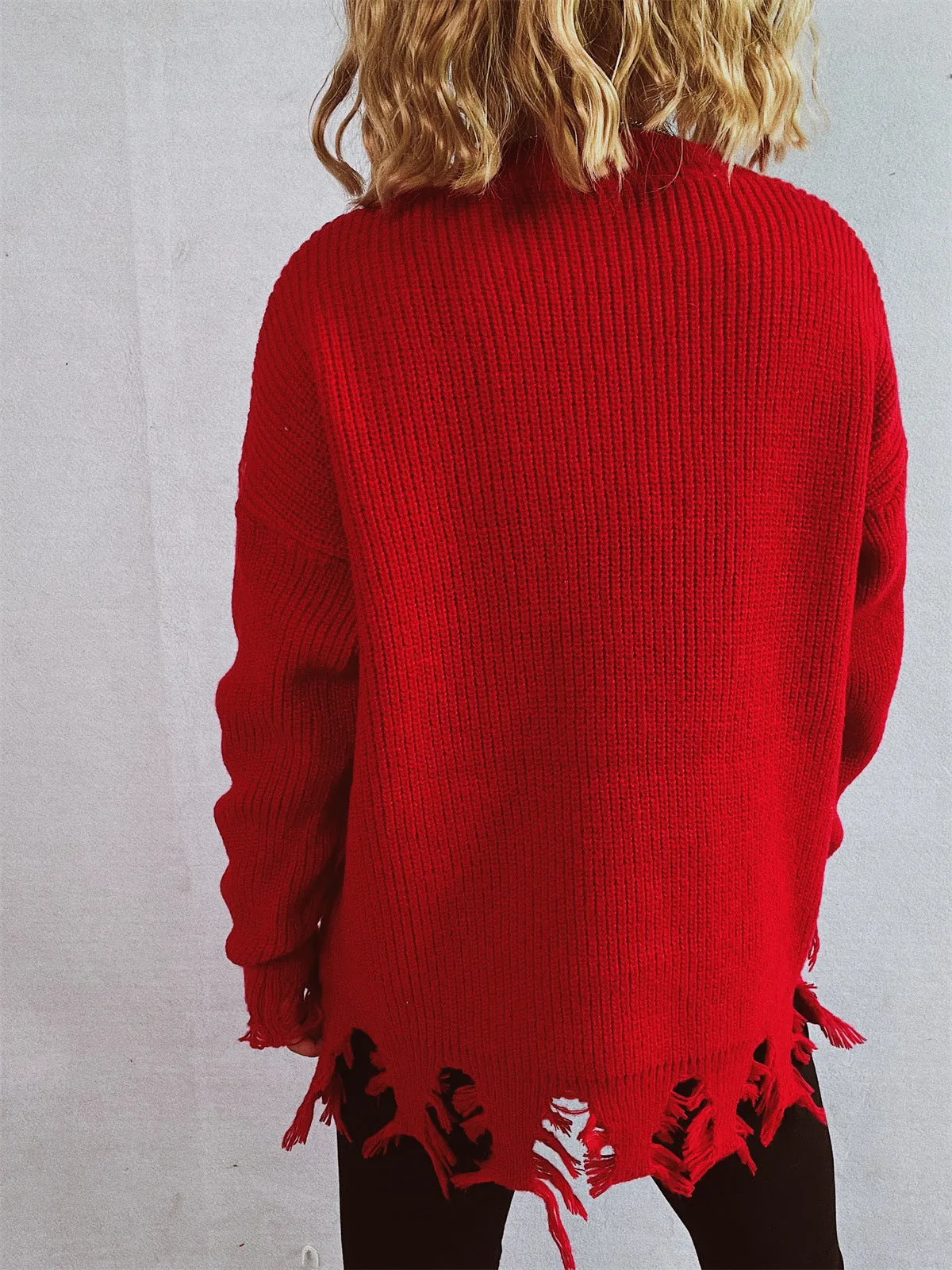 Christmas Long Sleeve Crewneck Chunky Knit Sweater