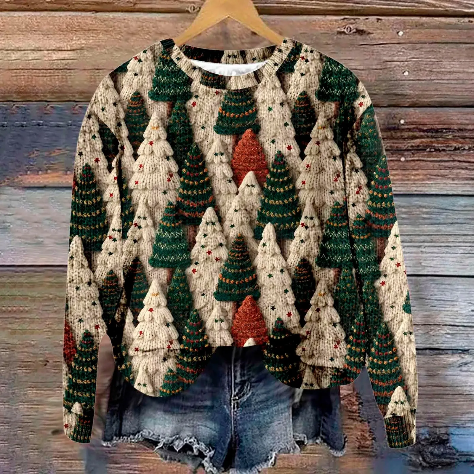 Christmas Sweater For Women 2024 New Cute Funny Printing Xmas Outerwears Y2k Ladies Round Neck Fashion Pullovers Top свитер