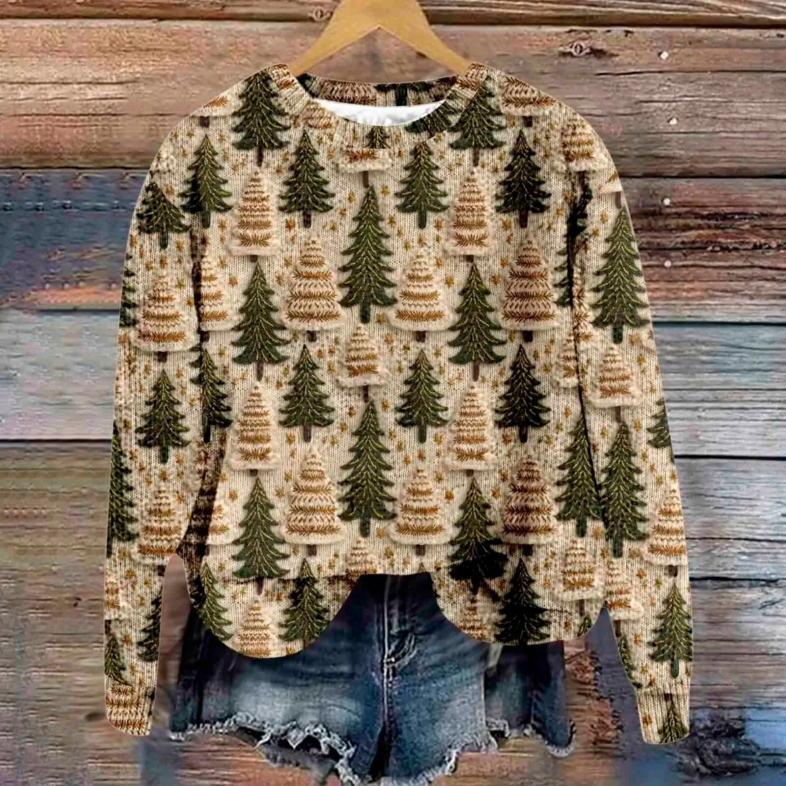 Christmas Sweater For Women 2024 New Cute Funny Printing Xmas Outerwears Y2k Ladies Round Neck Fashion Pullovers Top свитер
