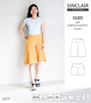 Cleo knit shorts and culottes with yoga waistband (PDF)