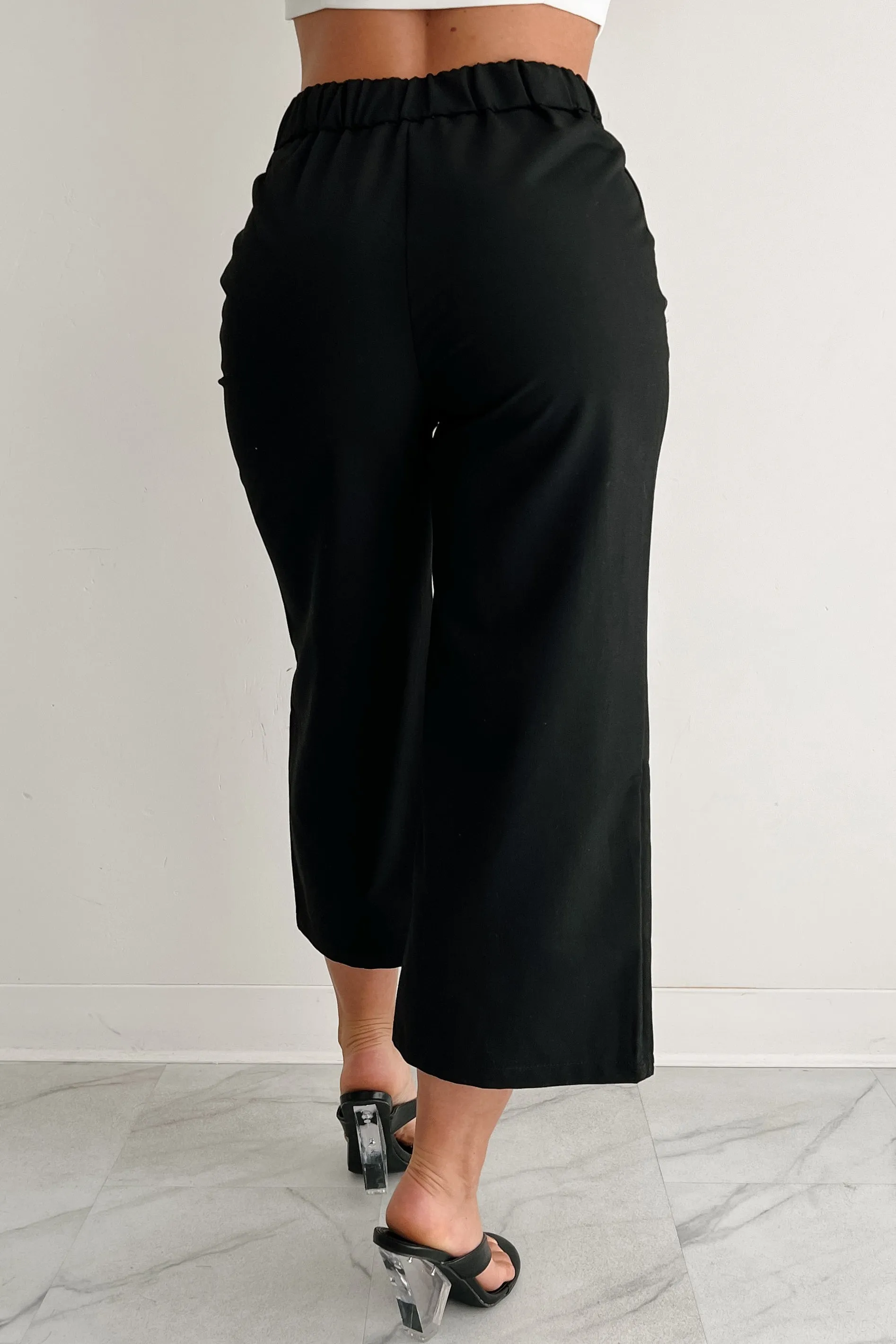Comfortably Chic Wide Leg Culotte Pants (Black)