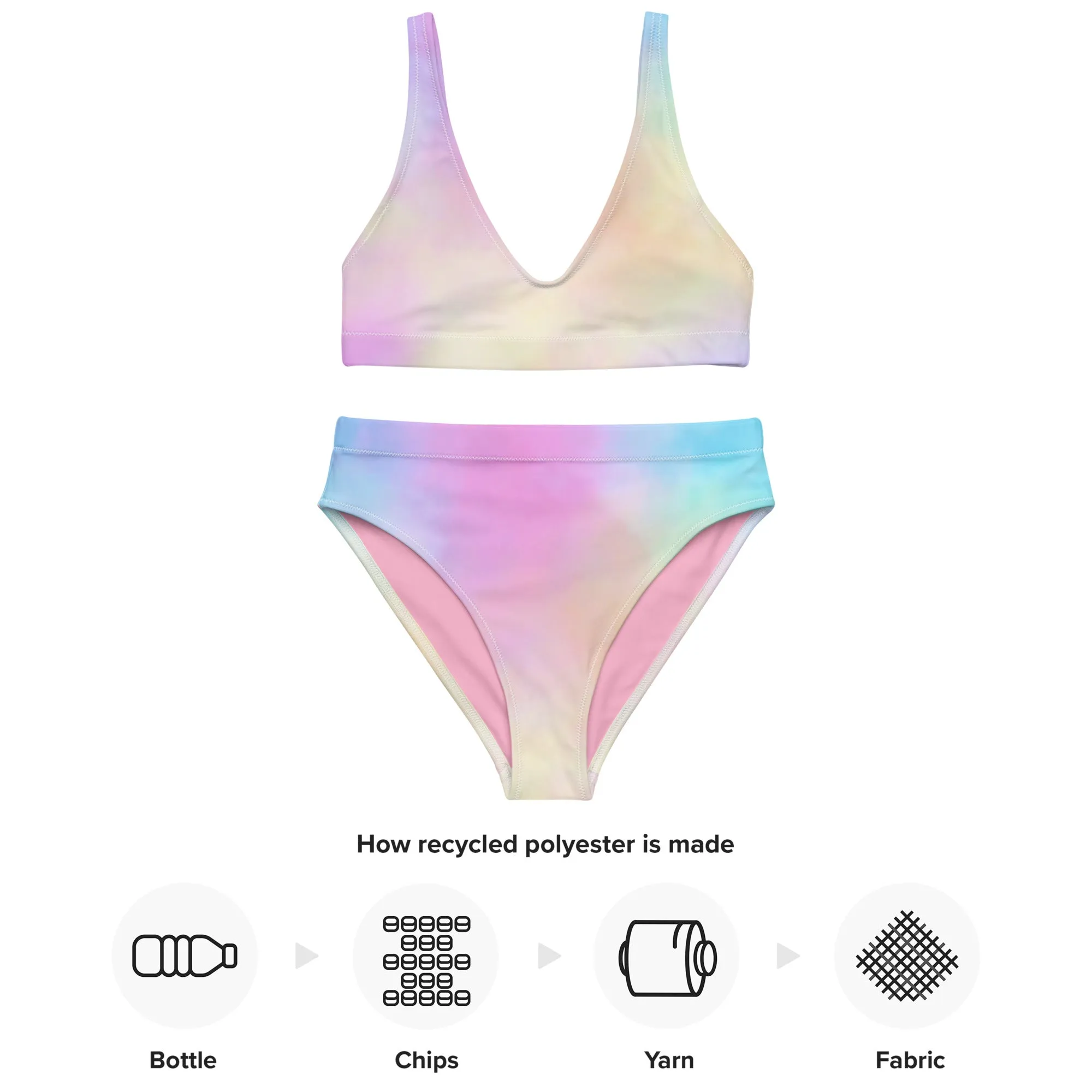 Cotton Candy Recycled High-Waisted Bikini